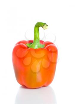 Closeup of bell pepper on white
