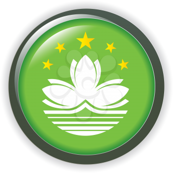 Royalty Free Clipart Image of a Button With Stars