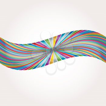 Royalty Free Clipart Image of a Background With a Rainbow Colour Band