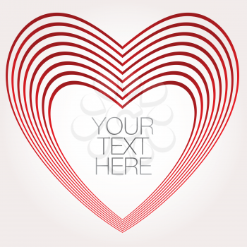Royalty Free Clipart Image of a Striped Heart With Text Space