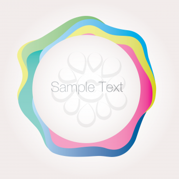 Royalty Free Clipart Image of a Circle Frame With Bands of Wavy Colours