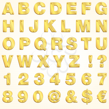 Royalty Free Clipart Image of Capital Letters and Numbers