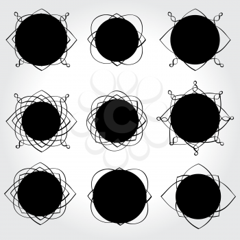 Royalty Free Clipart Image of Black Frames