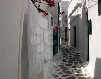 Royalty Free Photo of Laundry Hanging on a Street