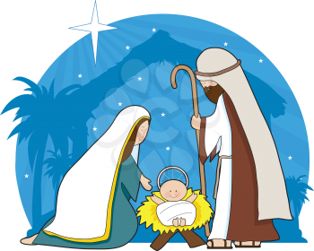 Royalty Free Clipart Image of the Nativity