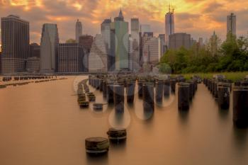 Night views of New York City, USA