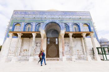 Jerusalem, Israel- March 14,2017:View of the Dome Of The Rock at Temple Mount in Old Jerusalem, the third holiest place in Islam.