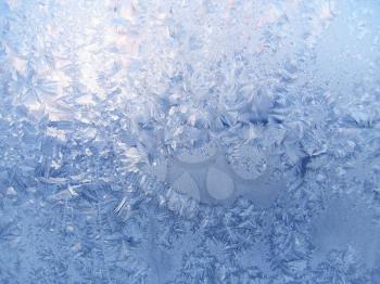 frosty natural pattern on winter window