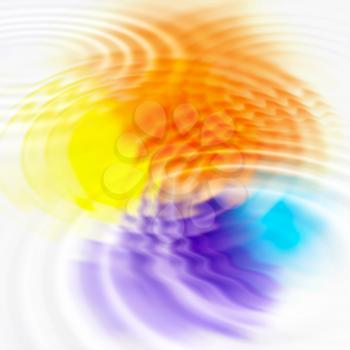Abstract background with color spots and concentric ripples