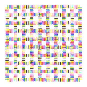 Colorful intersection dotted line pattern on white background