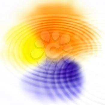 Abstract background with color spots and concentric ripples