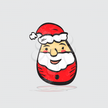 Modern flat design with retro cartoon Santa Claus