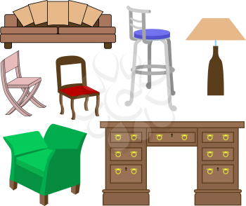 Royalty Free Clipart Image of Furniture 