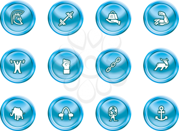 Royalty Free Clipart Image of Strength Icons