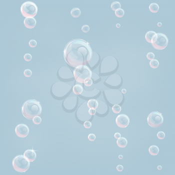 Illustration of bubbles floating in streams like through a liquid. Will tile seamlessly as a background.
