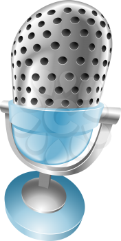 Illustration of shiny blue microphone