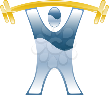 Strong weightlifting barbell illustration icon 