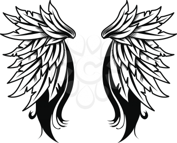 Royalty Free Clipart Image of Feather Elements