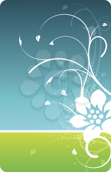 Royalty Free Clipart Image of a Floral Design With Flourishes