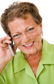 Royalty Free Photo of a Mature Women on her Cellular Phone