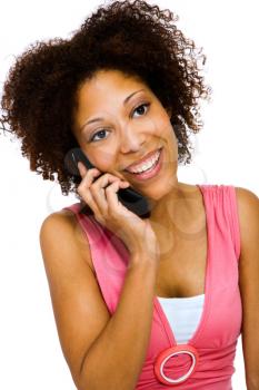 Royalty Free Photo of an African American Woman Talking on her Cellular Phone