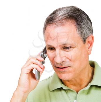 Royalty Free Photo of a Man Talking on a Cellular Phone