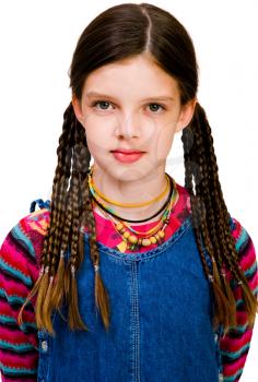 Royalty Free Photo of a Young Girl with Braids