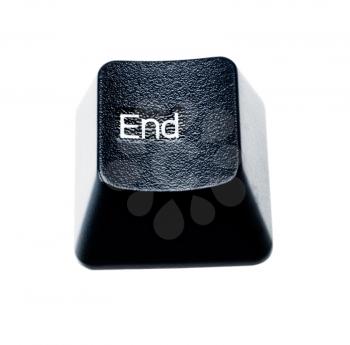 Computer's end key isolated over white