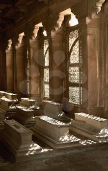 Graves in a mausoleum, Fatehpur Sikri, Agra, Uttar Pradesh, India