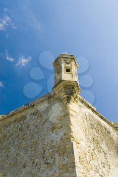 Low angle view of a watchtower, The Vedette, Senglea, Malta