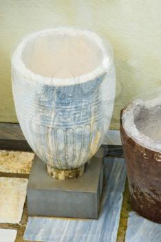 Close-up of decorative urns, Athens, Greece