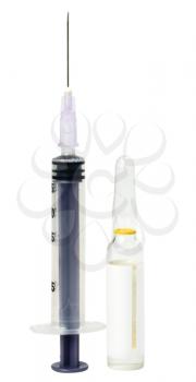 Close-up of a vial with a medical injection