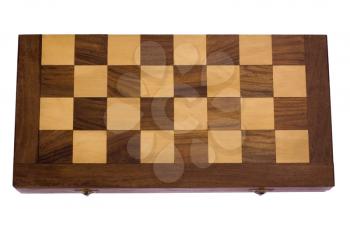Close-up of a wooden chess box