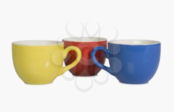 Close-up of colorful tea cups