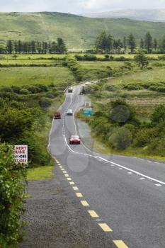 Cars on the road, Ring Of Kerry, County Kerry, Republic of Ireland