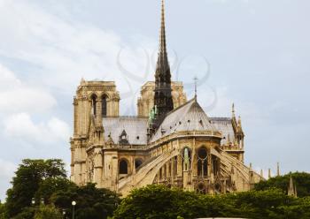 Low angle view of a cathedral, Notre Dame de Paris, Paris, France