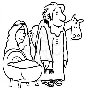 Royalty Free Clipart Image of the Nativity