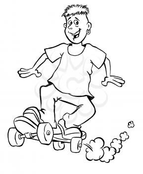 Royalty Free Clipart Image of a Skateboarder