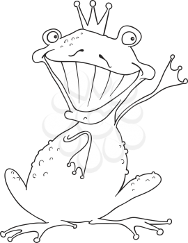 Royalty Free Clipart Image of a Frog Prince