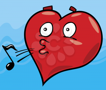 Royalty Free Clipart Image of a Whistling Heart