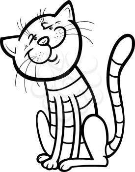 Royalty Free Clipart Image of a Happy Cat