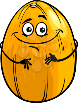 Cartoon Illustration of Funny Melon Fruit Food Comic Character