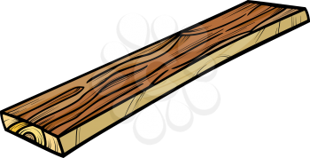 Cartoon Illustration of Wooden Plank or Board Clip Art