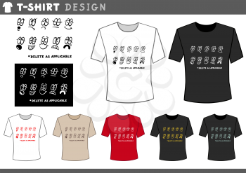 Illustration of T-Shirt Design Template with Emoticons and Text