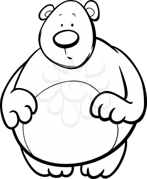 Black and White Cartoon Illustration of Funny Bear Animal Character Coloring Page