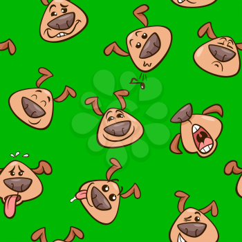 Cartoon Illustration of Dogs Animal Characters Wallpaper or Seamless Pattern for Wrapping Paper Design