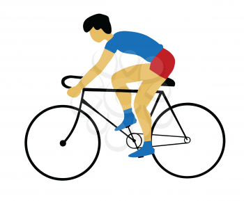 Royalty Free Clipart Image of a Person Riding a Bike
