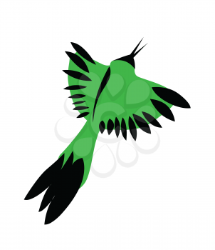 Royalty Free Clipart Image of a Green Bird