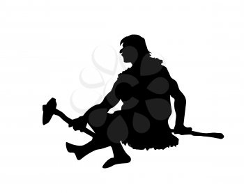 Royalty Free Clipart Image of a Neanderthal