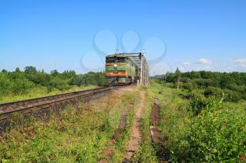 freight train on railway bridge